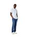 Mens linear short-sleeved shirt white Maine