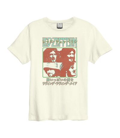 T-shirt Style Led Zeppelin Japan Poster Adulte Vieux Blanc Amplified
