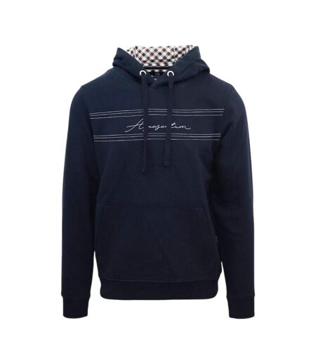 Sweat À Capuche Motif/style Signature Homme Bleu Marine Aquascutum