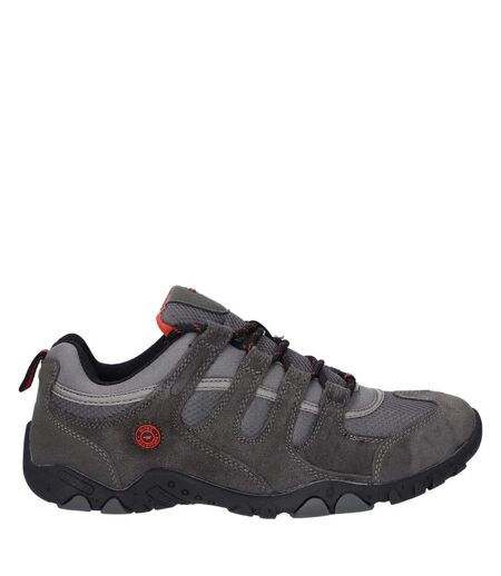 Hi-Tec Mens Quadra II Suede Walking Shoes (Charcoal/Zingy Red) - UTFS10358