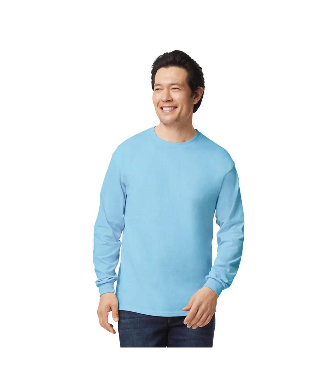 T-shirt Manches Longues Adulte Bleu Clair Gildan-1
