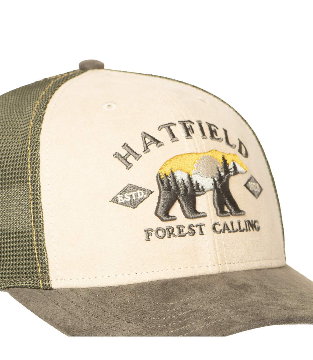 Casquette trucker avec filet semi curved avec broderie Bear Hatfield-4