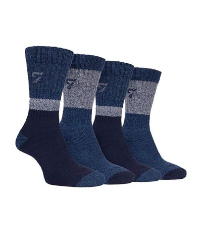 Farah - 2 Paires Homme Hiver Chaudes Polaire Chaussettes avec Fantaisie Rayées