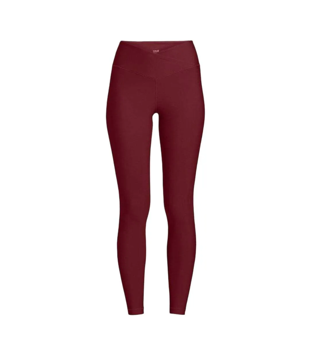 Womens/ladies Overlap Leggings Red Casall-2