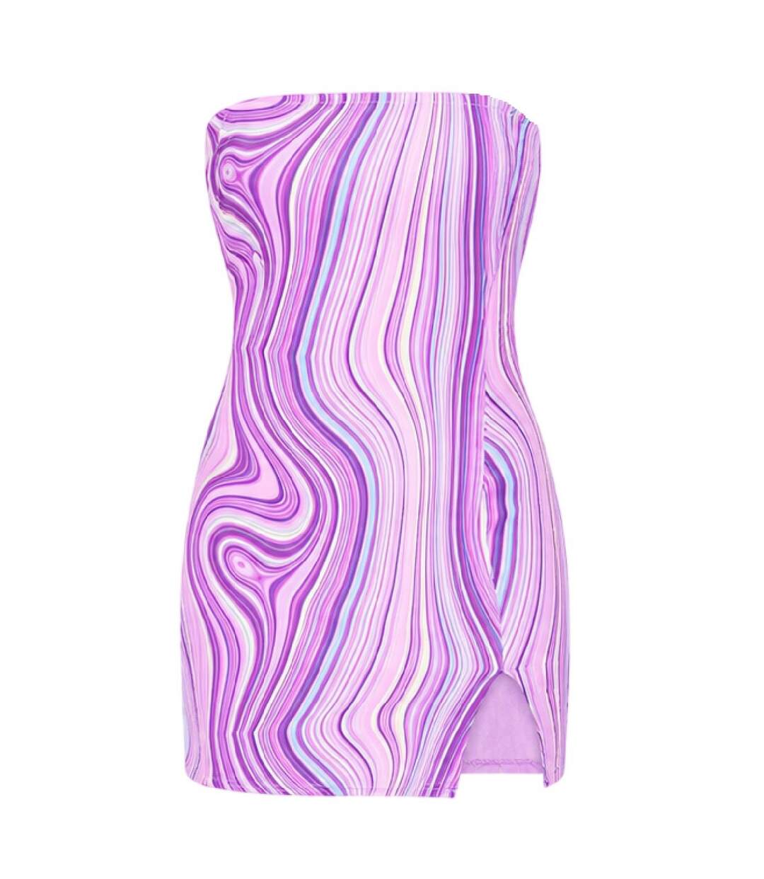 Womens/ladies Marble Bandeau Slim Mini Dress Purple Missy Empire-2