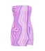 Womens/ladies Marble Bandeau Slim Mini Dress Purple Missy Empire-2