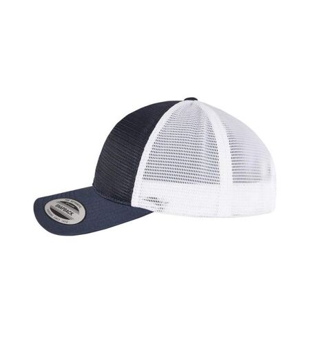 Casquette Motif/style Deux Tons Bleu Marine Blanc Flexfit