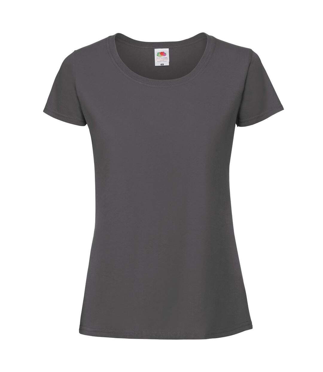 Womens/ladies Iconic 190 T-shirt Light Graphite Solid Fruit Of The Loom-1