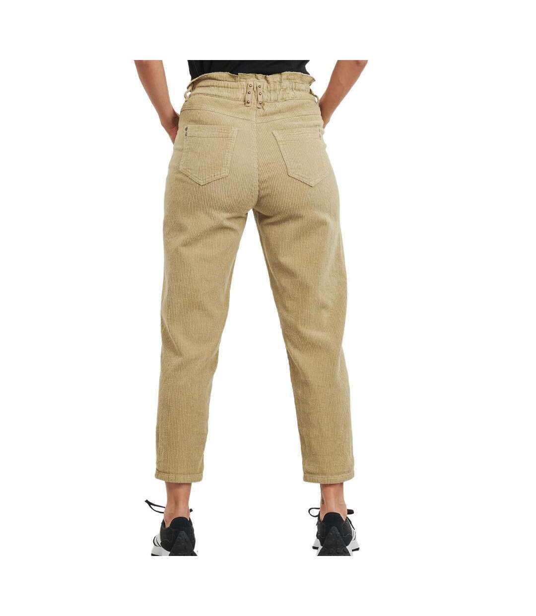 Pantalon velours beige femme freeman porter lara veluto-2