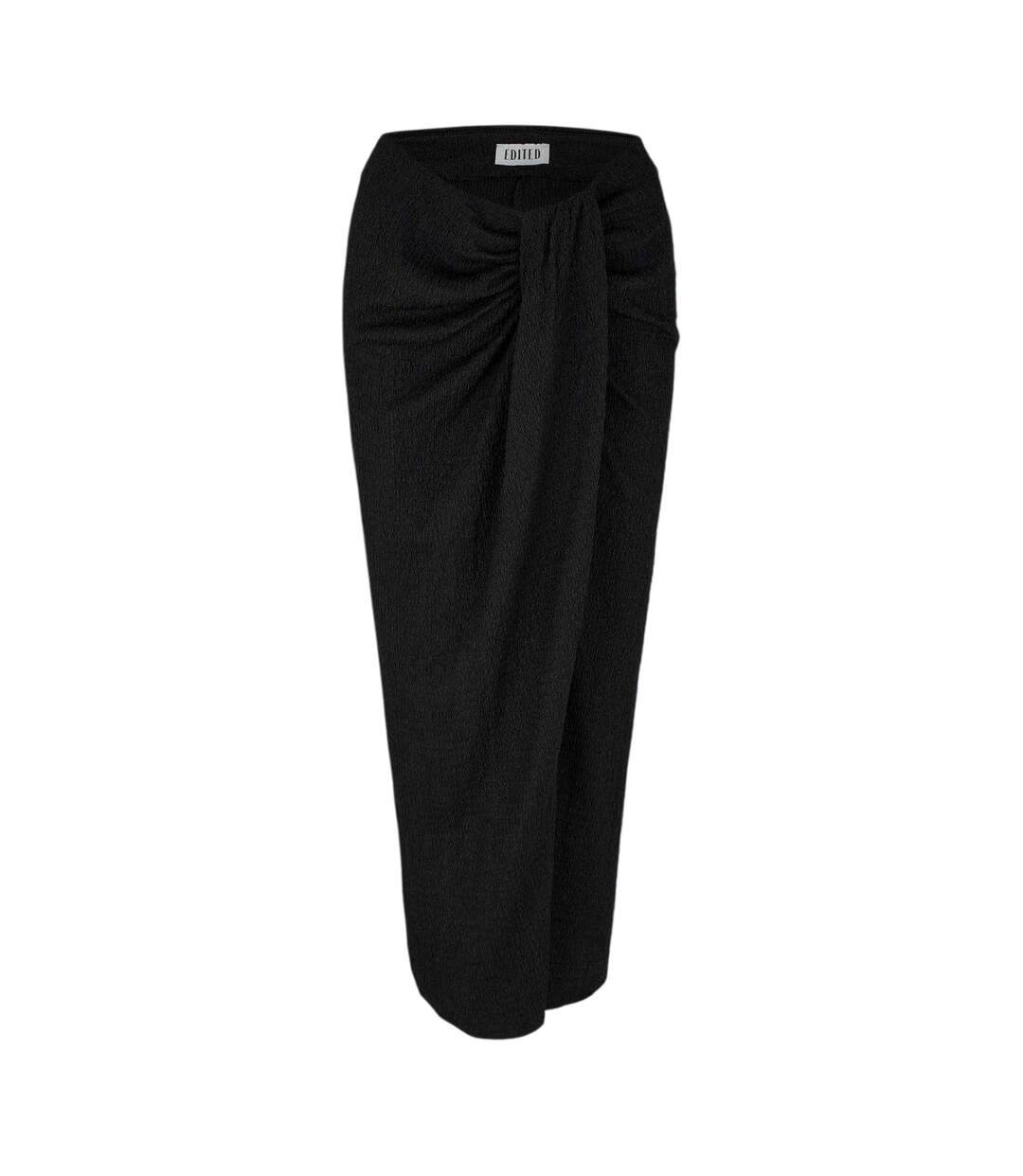 Jupe Mi-longue Motif/style Nœud Torsadé Femme Noir Edited-2