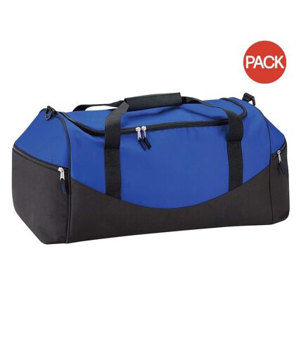 Quadra Teamwear Holdall Duffel Bag (55 liters) (Pack of 2) (Bright Royal/Black) (One Size)