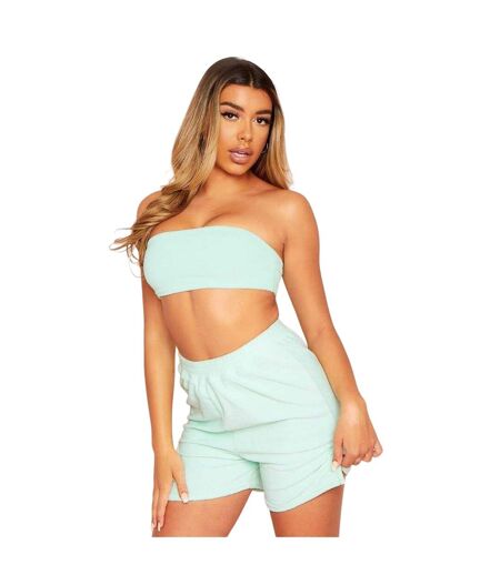 Haut Court Femme Turquoise Pâle Missy Empire