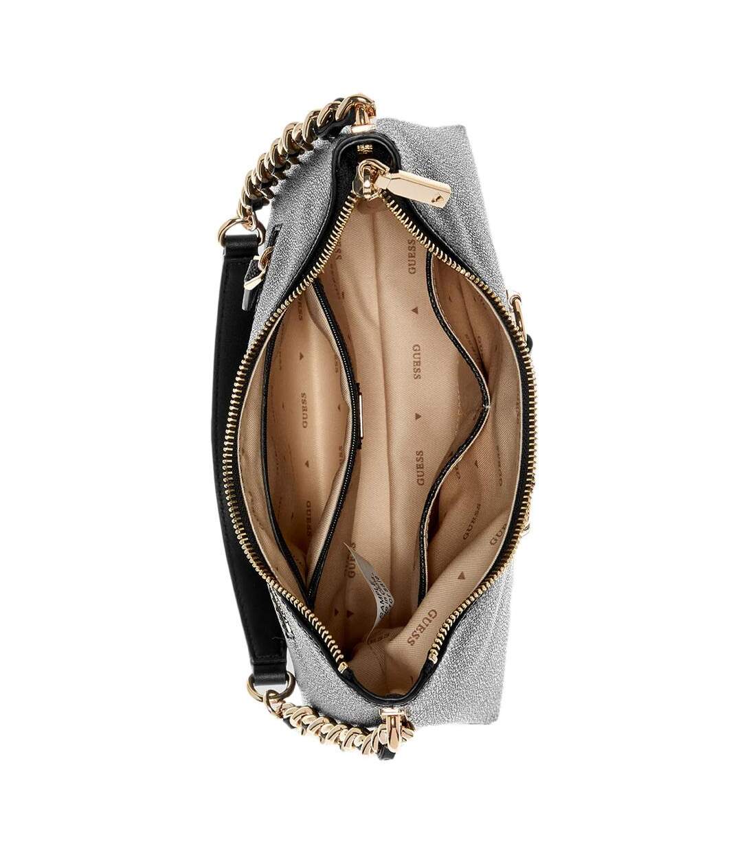 Sac à main noir/gris femme guess izzy top-3