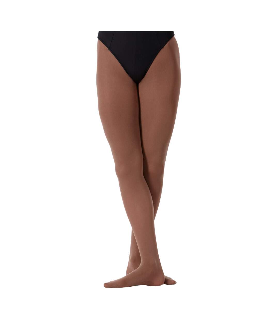 Collant de danse convertible high performance femme marron moka Silky Dance-1