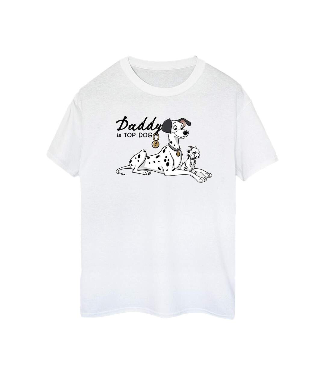 Disney Femme/Les femmes 101 Dalmatians Top Dog Coton Boyfriend T-Shirt (Blanc) - UTBI26084-1