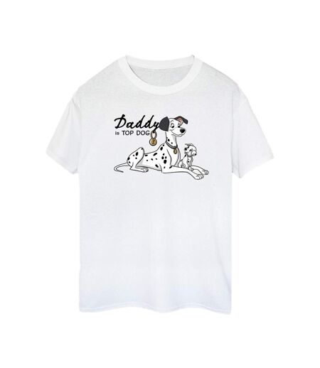 Disney Femme/Les femmes 101 Dalmatians Top Dog Coton Boyfriend T-Shirt (Blanc) - UTBI26084