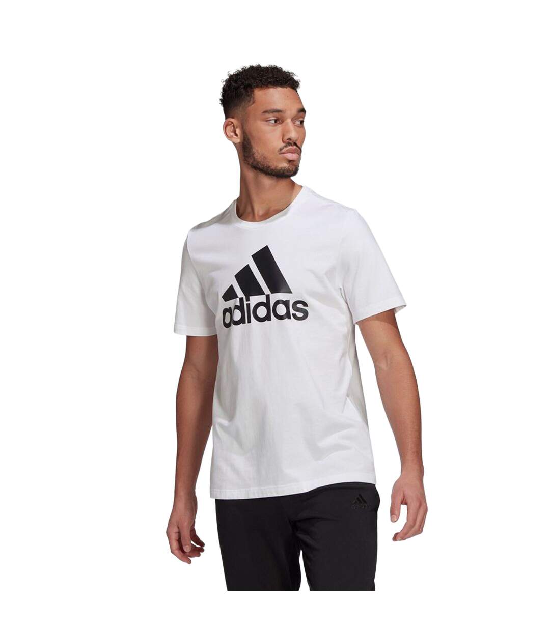 T-shirt Motif/style Gros Logo Essentials Homme Blanc Adidas-4