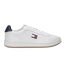 Womens/ladies Archive 98 Elvatd Logo Leather Casual Trainers Ecru Navy Tommy Jeans-1