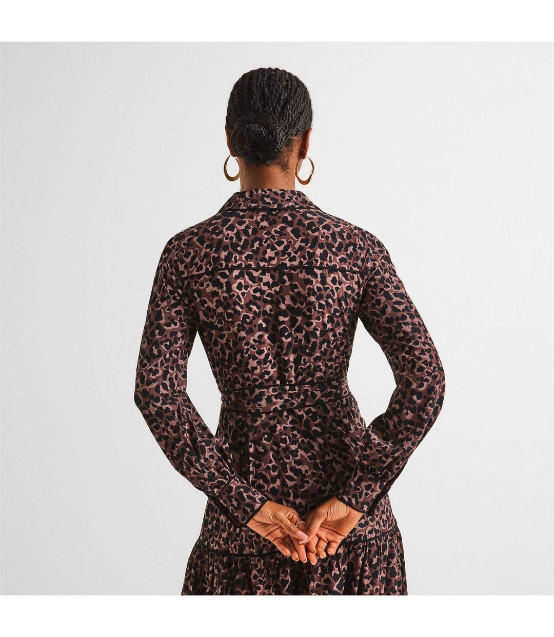 Robe Chemisier Mi-longue Femme Marron Nobody´s Child-4