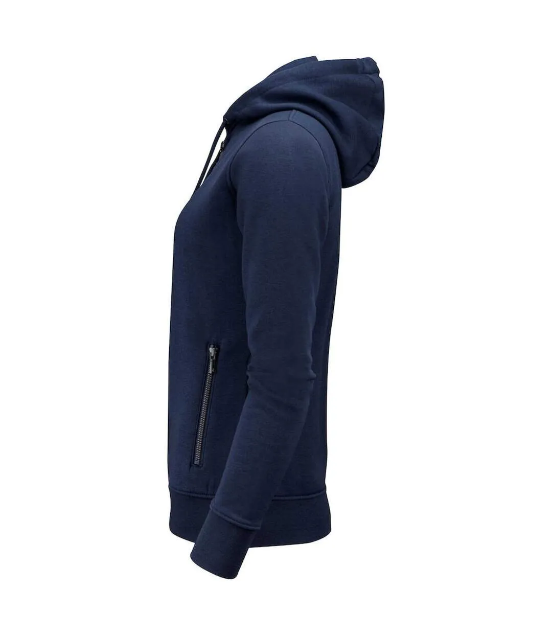 Womens/ladies Westwood Full Zip Hoodie Navy James Harvest-3