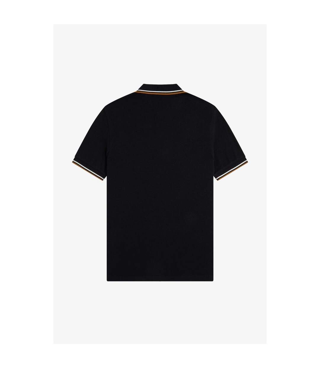 Mens Twin Tip Polo Shirt Black Brown Fred Perry-2