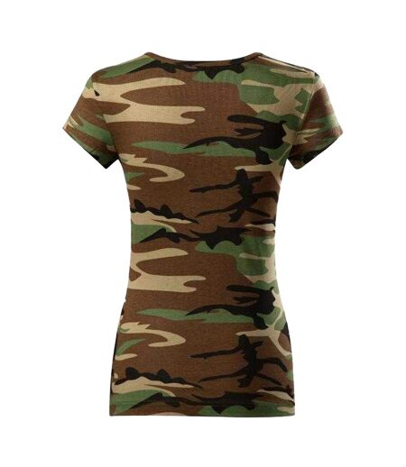 T-shirt Motif/style Camouflage Pure Femme Marron Noir Vert Malfini