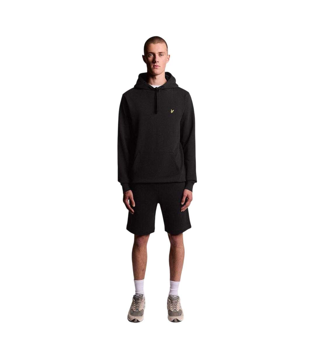 Mens Fleece Plain Sweat Shorts Jet Black Lyle & Scott-4