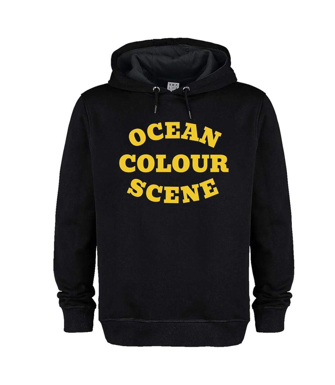 Unisex Adult Ocean Colour Scene Logo Hoodie Black Amplified-1