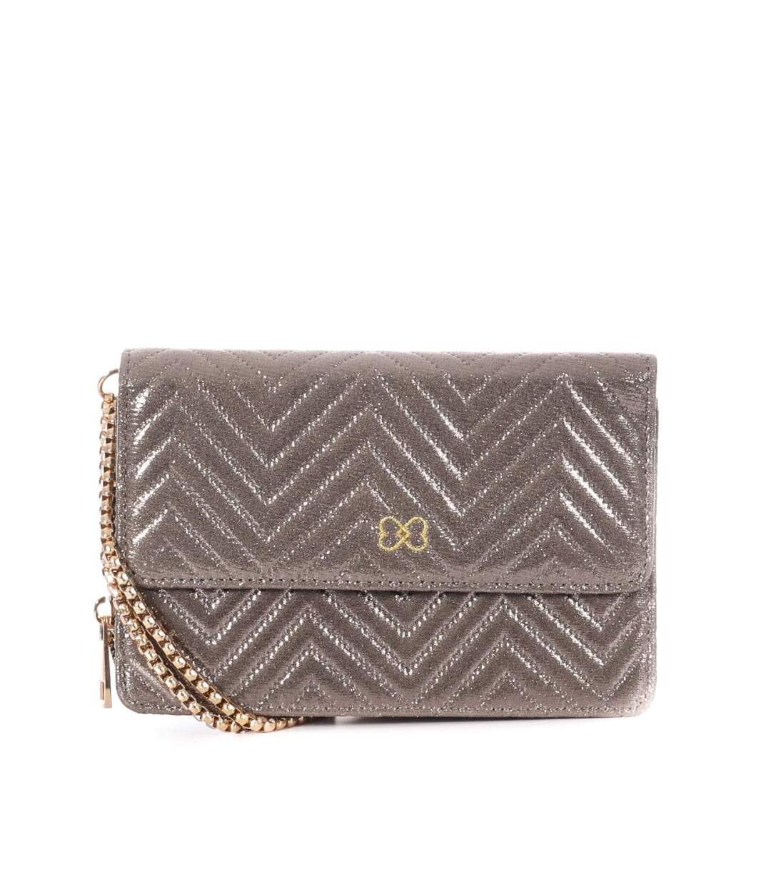 Sac à Bandoulière Gris Métallique Femme Stella Green Chevron - Taille unique-1