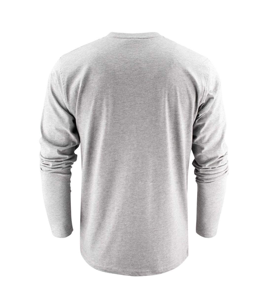 T-shirt Manches Longues Heavy Homme Gris Chiné Printer-2
