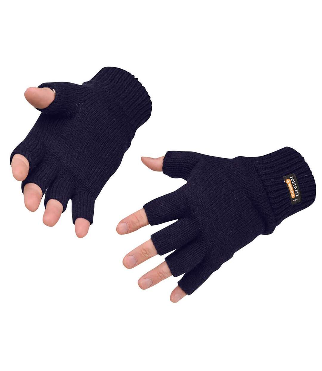 Knitted insulatex fingerless gloves navy Portwest-1
