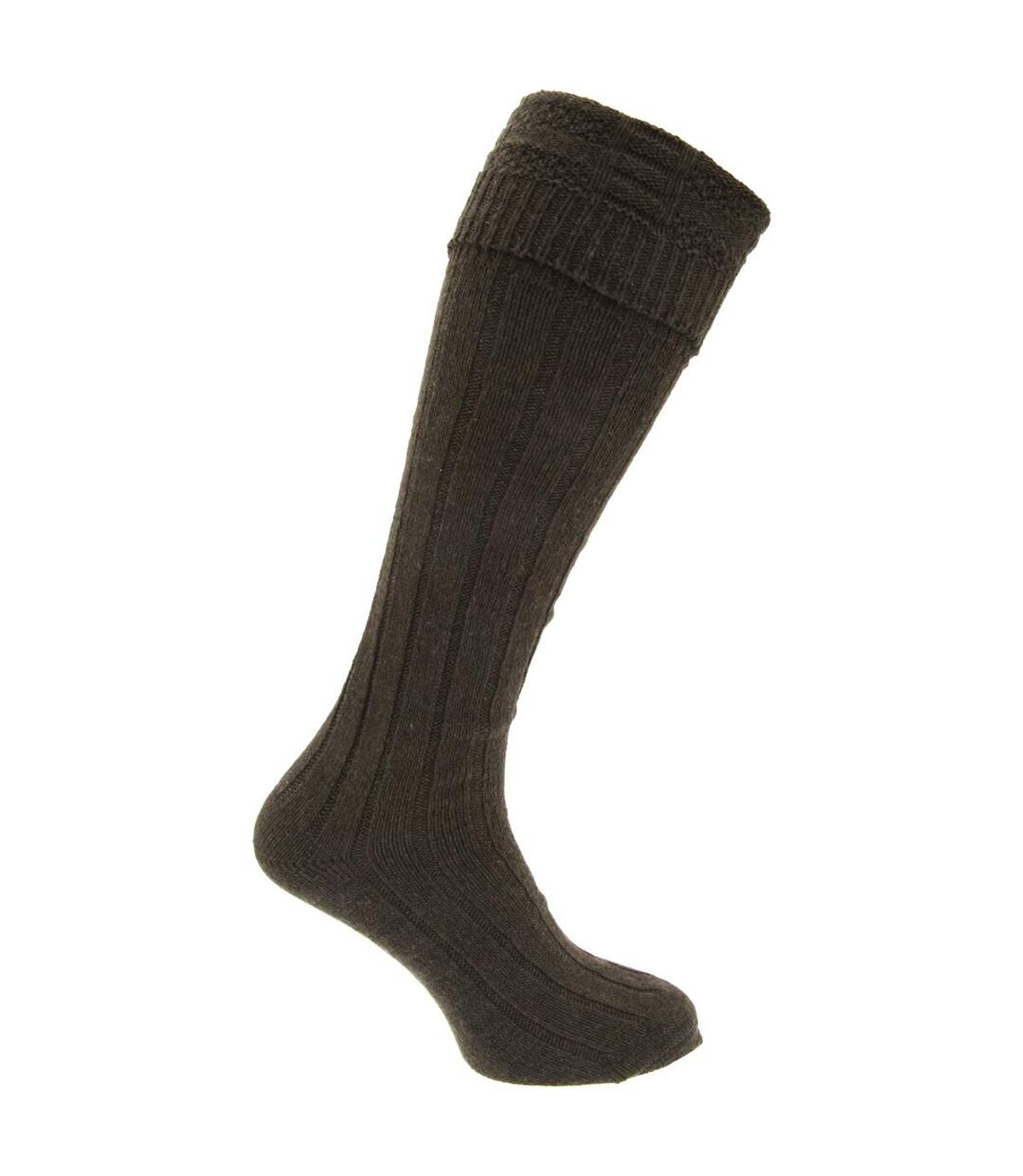 Mens Scottish Highland Wear Wool Kilt Hose Socks (1 Pair) (Khaki) - UTMB442