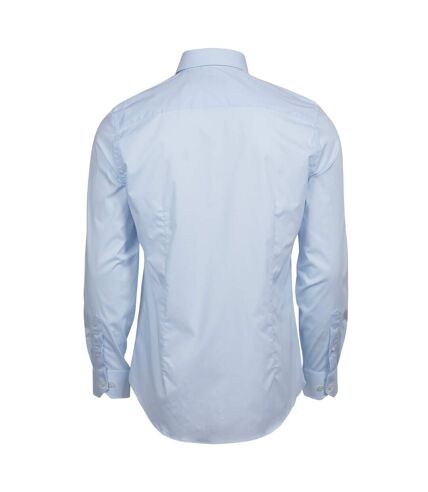 Mens luxury stretch long-sleeved shirt light blue Tee Jays