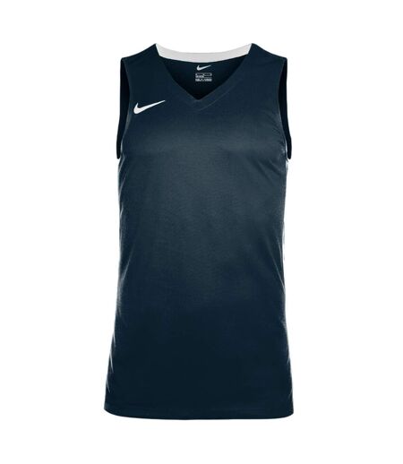Mens Team V Neck Basketball Jersey Obsidian Blue White Nike