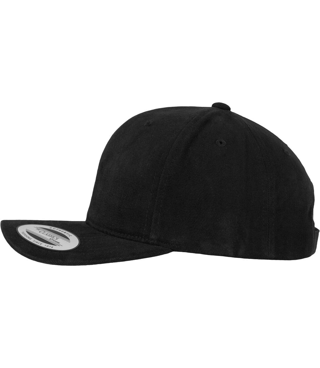 Flexfit by  brushed twill mid-profile cap black Yupoong-3