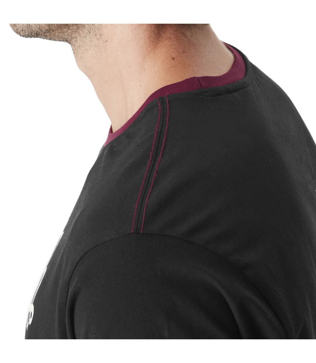T-shirt homme col rond stretch avec print et bords contrastés Man Vondutch-4