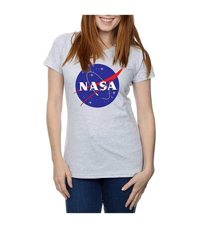 NASA Womens/Ladies Insignia Distressed Logo T-Shirt (Sports Grey)