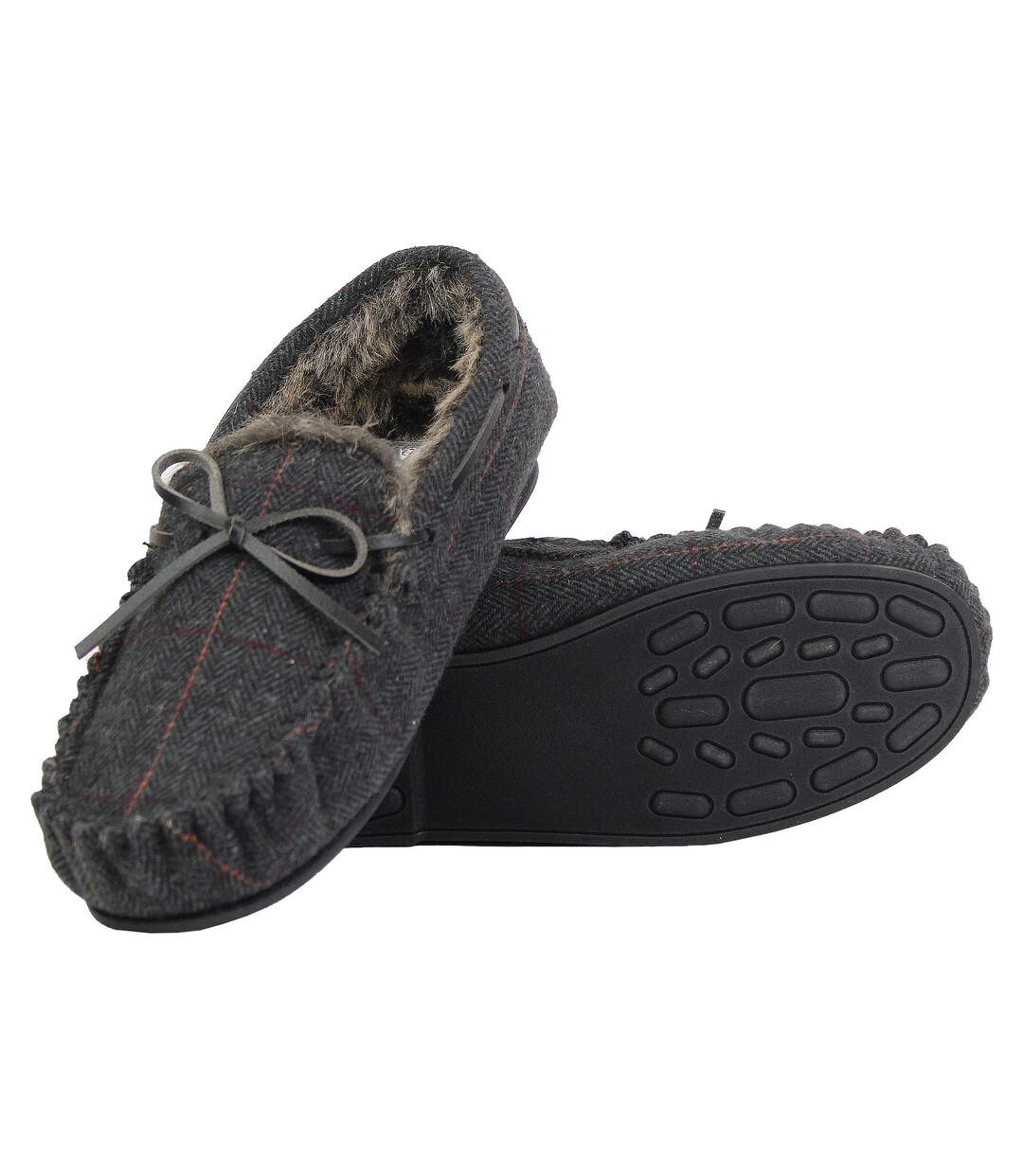 Mens Moccasin Slippers with Memory Foam-4