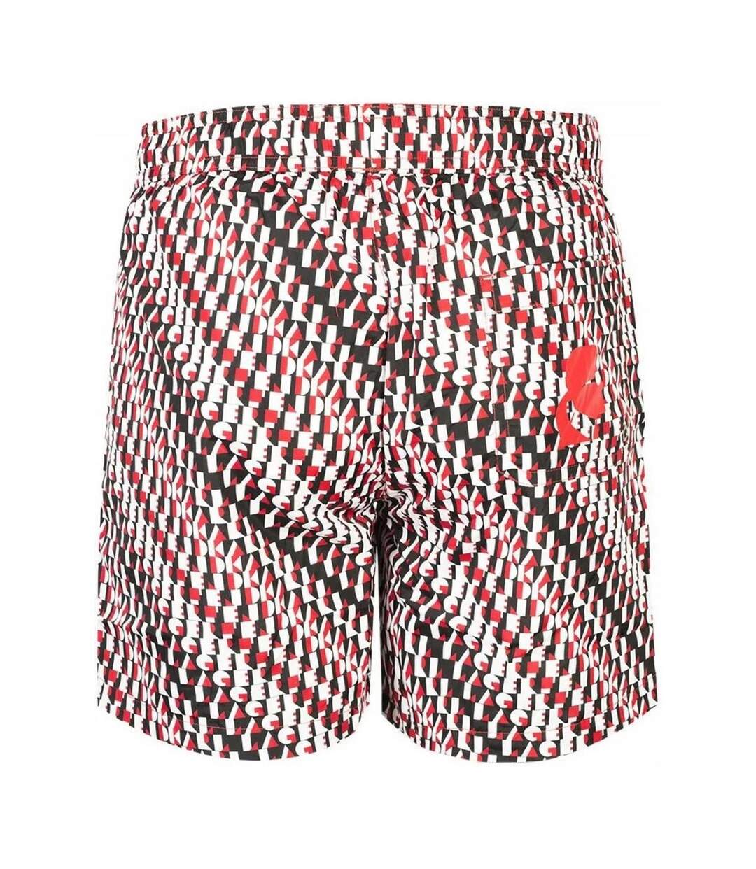 Short De Bain Motif/style Imprimé Intégral Homme Rouge Blanc Noir Karl Lagerfeld-3