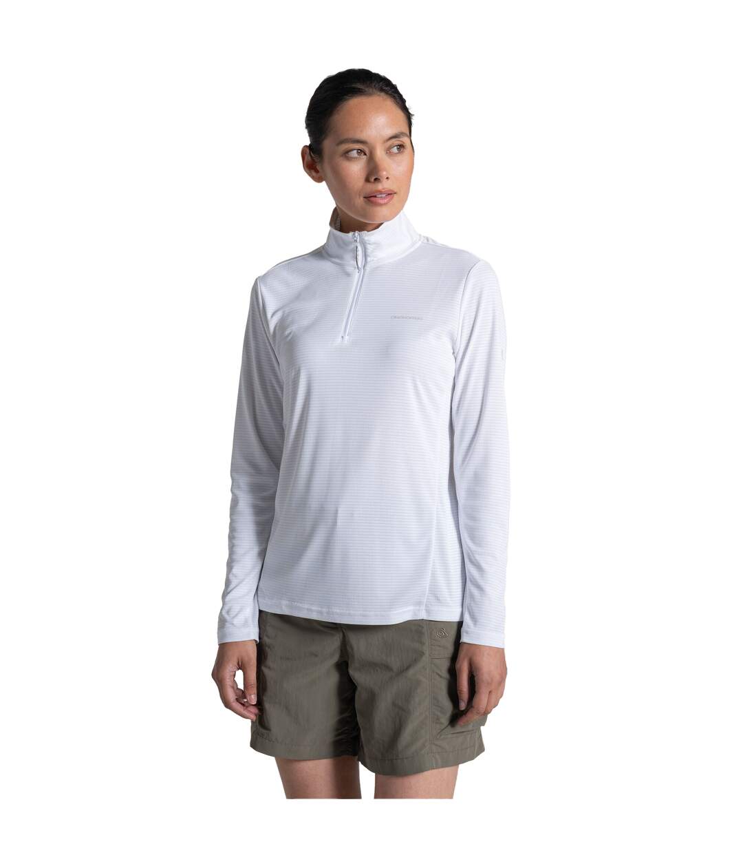 Womens/ladies Nosilife Half Zip Top White Craghoppers-4