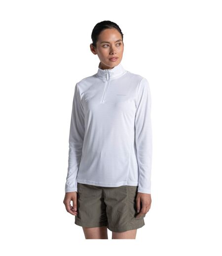 Womens/ladies Nosilife Half Zip Top White Craghoppers