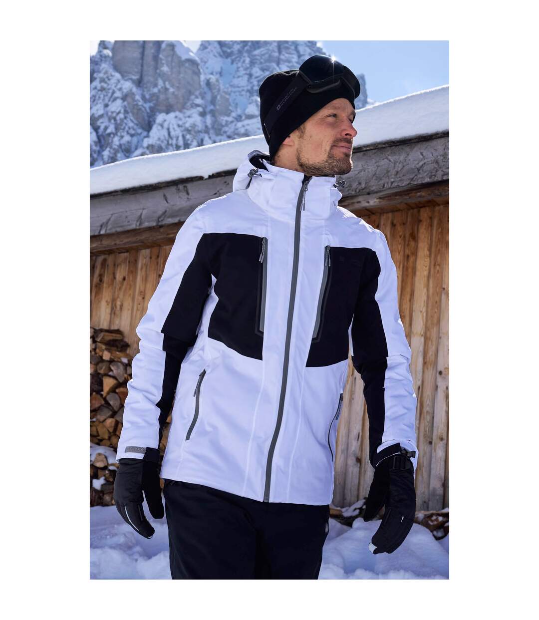 Mens phase extreme waterproof ski jacket white Mountain Warehouse-1