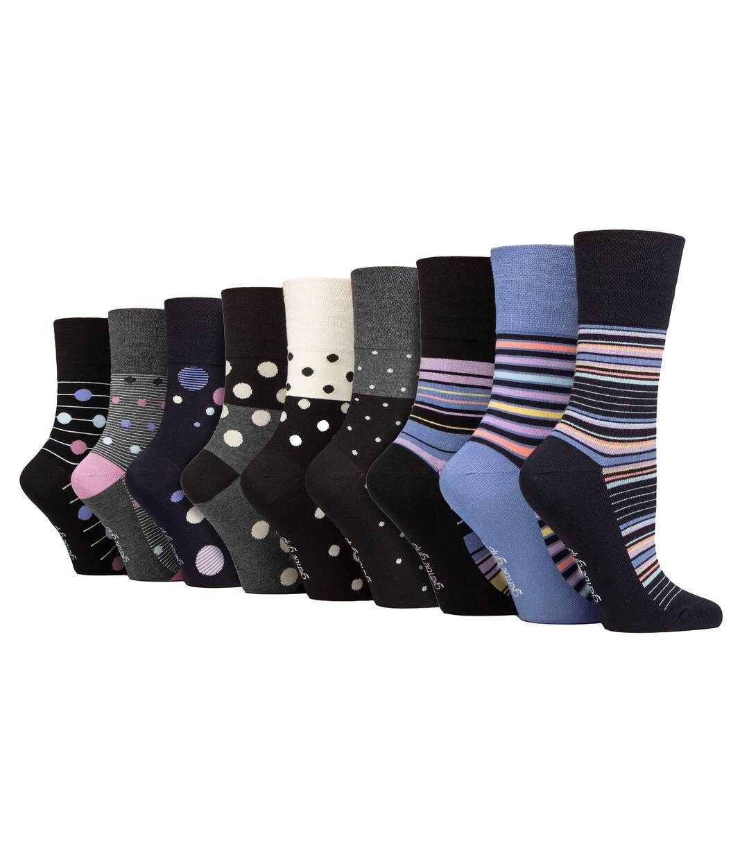 Gentle Grip - 9 Paires Femme Chaussettes Bambou Sans Elastiques