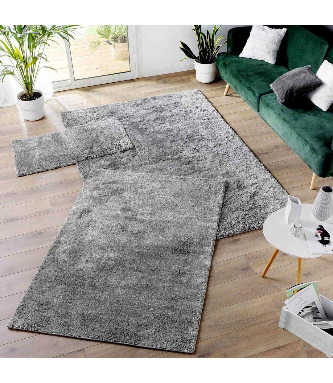 Tapis Shaggy Uni Tango 120x170cm Gris-4