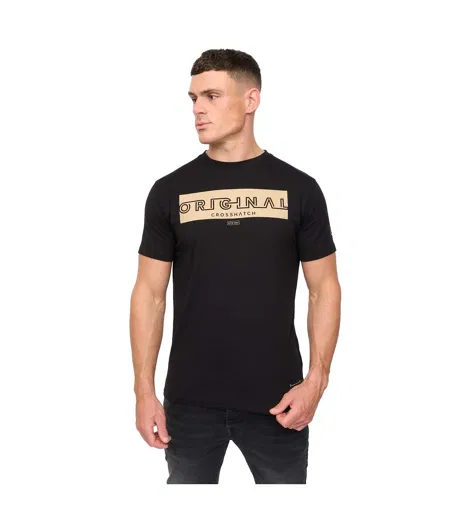 Mens Kratmoss T-shirt Black Crosshatch