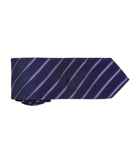 Cravate Rayée Homme Taille Unique Bleu Marine Violet Premier