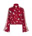 Womens/ladies Originals Floral Bell Sleeve Track Top Red Adidas-2