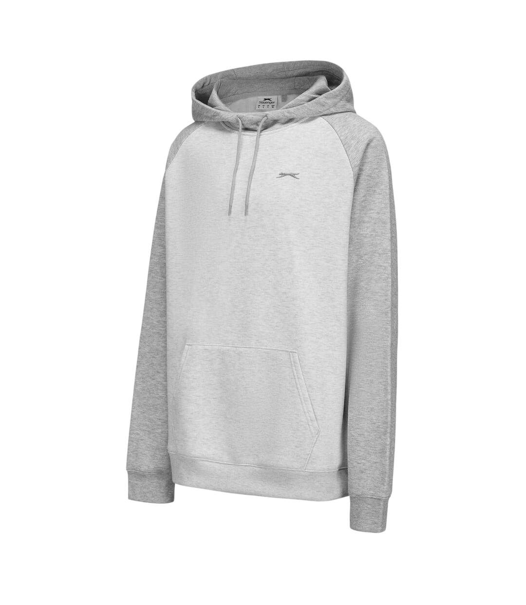 Sweat À Capuche Homme Blanc Cassé Chiné Gris Slazenger-3