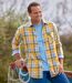 Men's Yellow & Blue Checked Flannel Shirt
