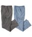 Pack of 2 Men's Jeans - Blue Grey - Elasticated Waist